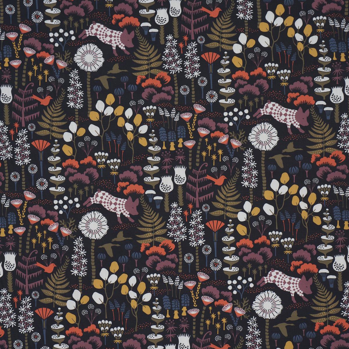 Borastapeter Hoppmosse Midnight Fabric