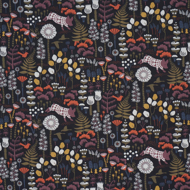 Borastapeter Hoppmosse Midnight Fabric