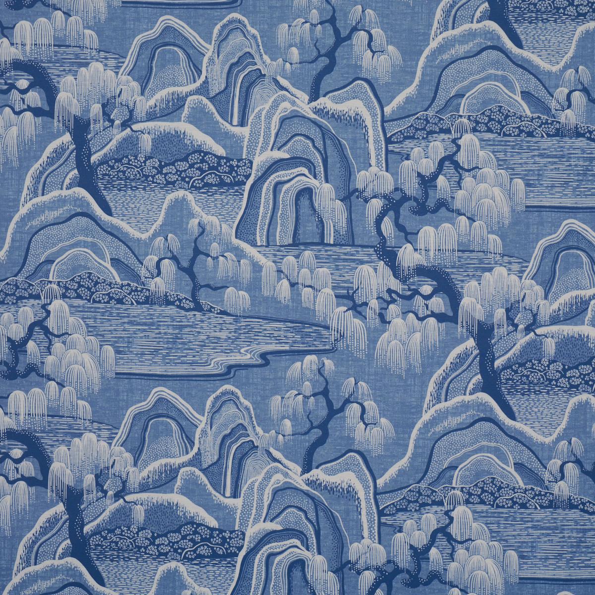 Borastapeter Indigo Garden Blue And White Fabric