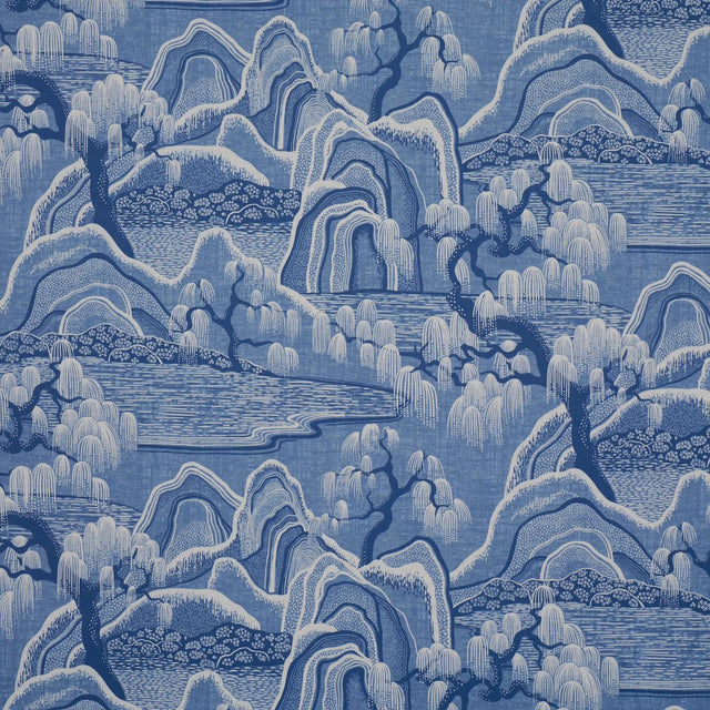 Borastapeter Indigo Garden Blue And White Fabric