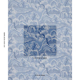 Schumacher Indigo Garden Blue And White Fabric