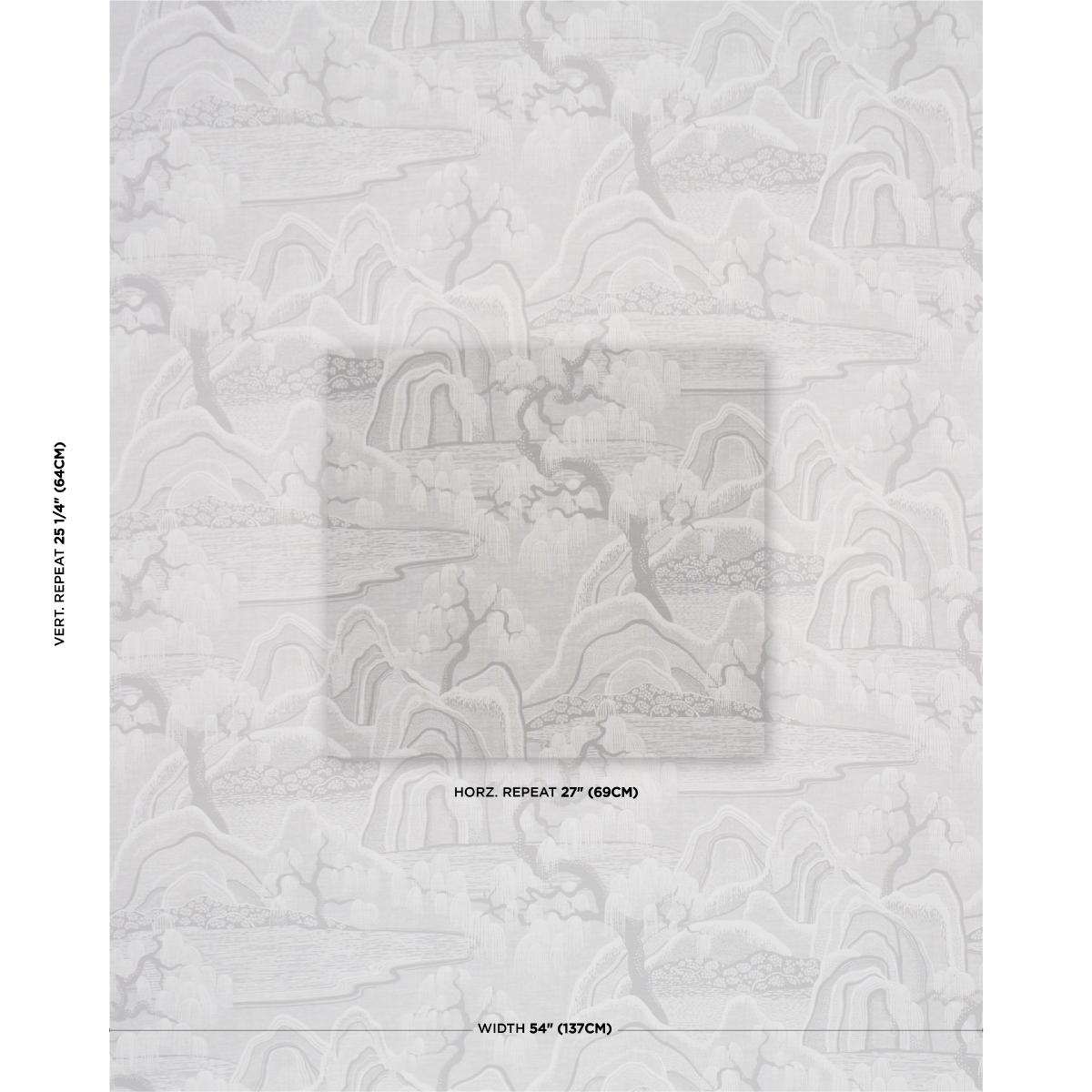Schumacher Indigo Garden Grey Fabric