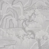 Schumacher Indigo Garden Grey Fabric
