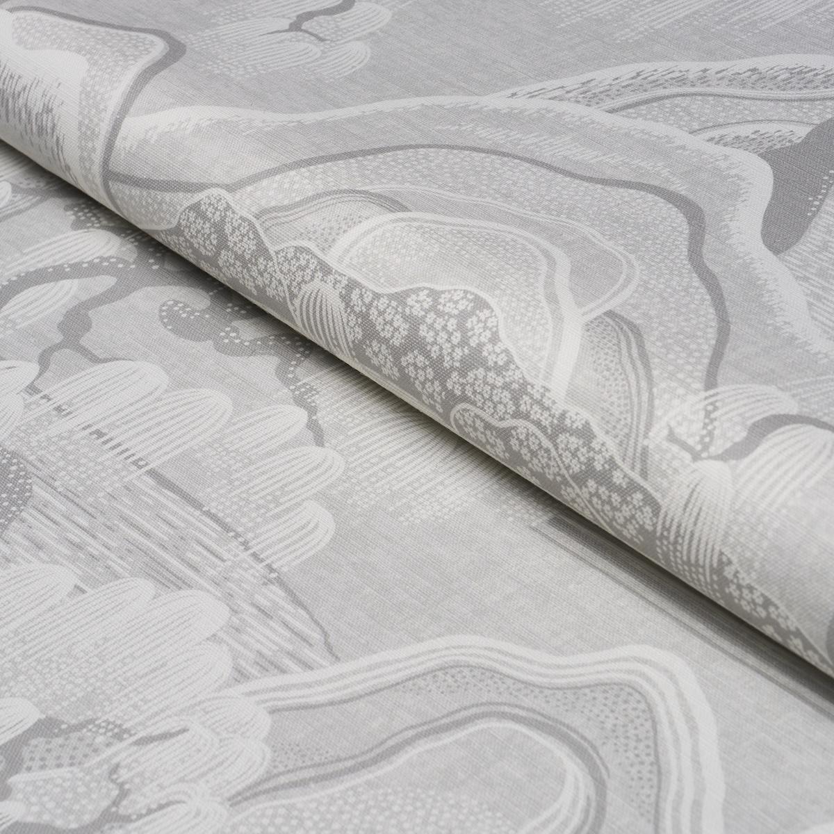 Schumacher Indigo Garden Grey Fabric