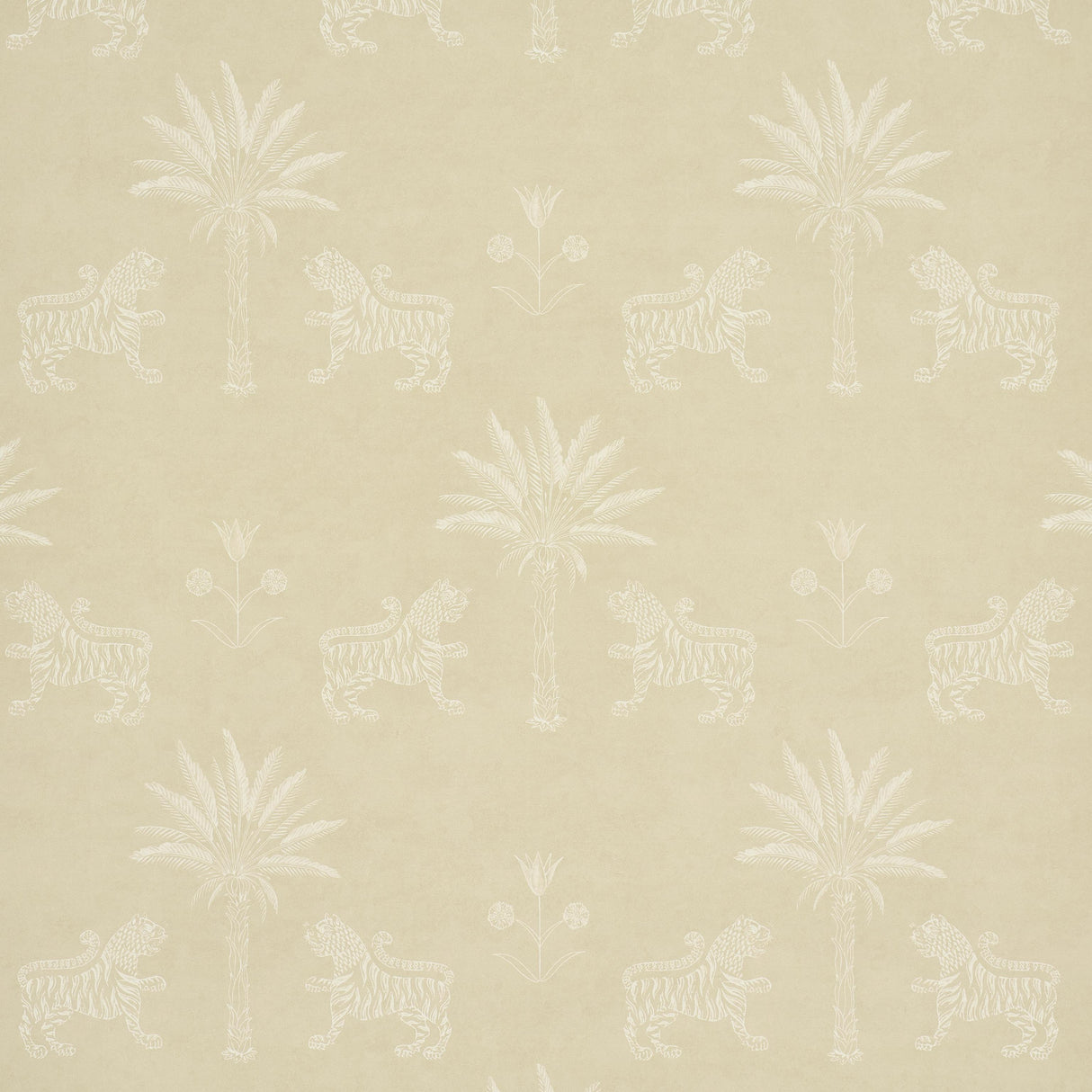 Schumacher Tiger Palm Silhouette Mistral Sand Wallpaper
