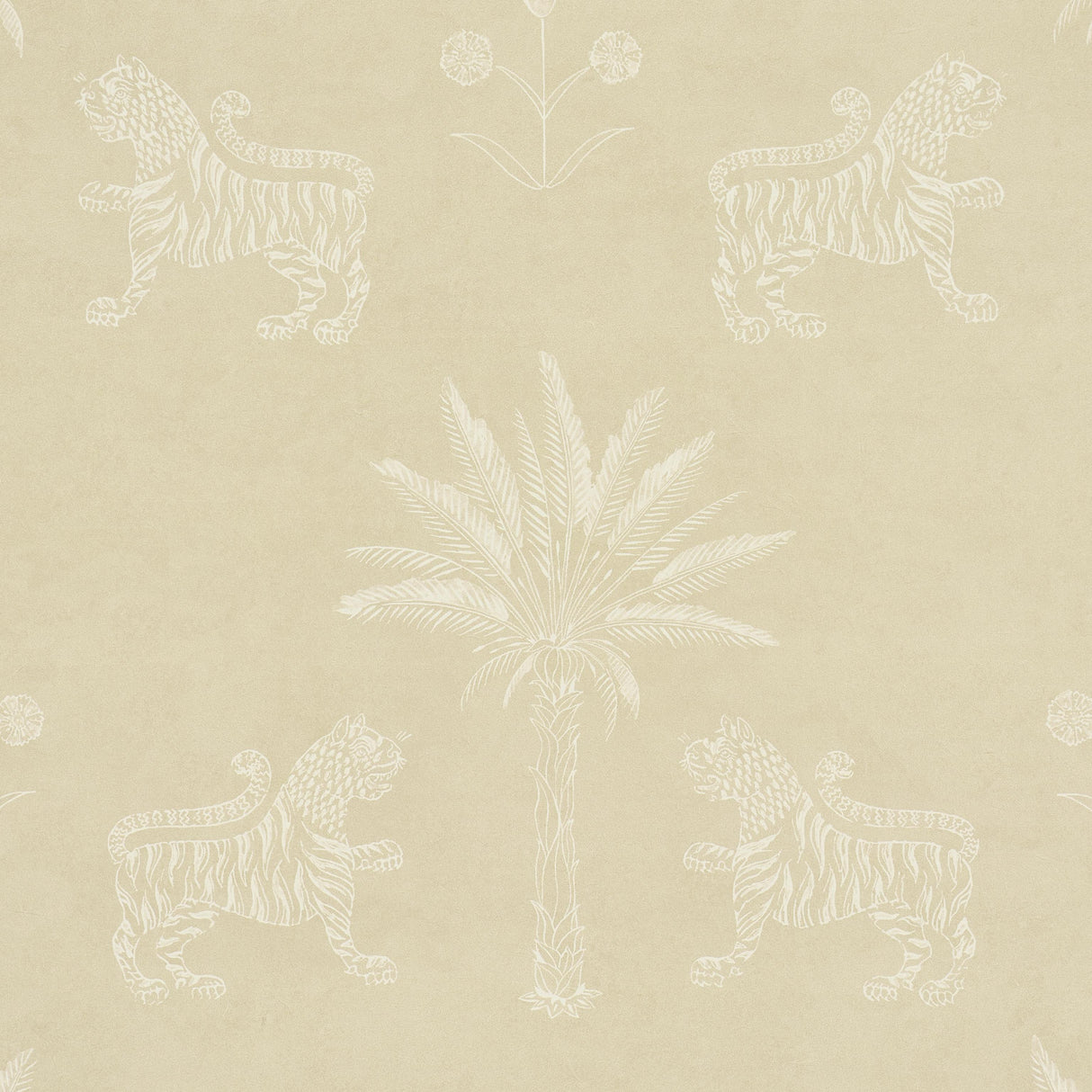 Schumacher Tiger Palm Silhouette Mistral Sand Wallpaper