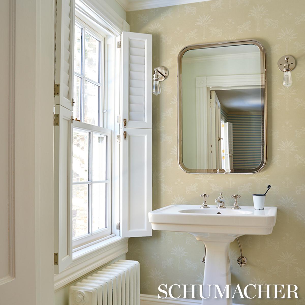 Schumacher Tiger Palm Silhouette Mistral Sand Wallpaper
