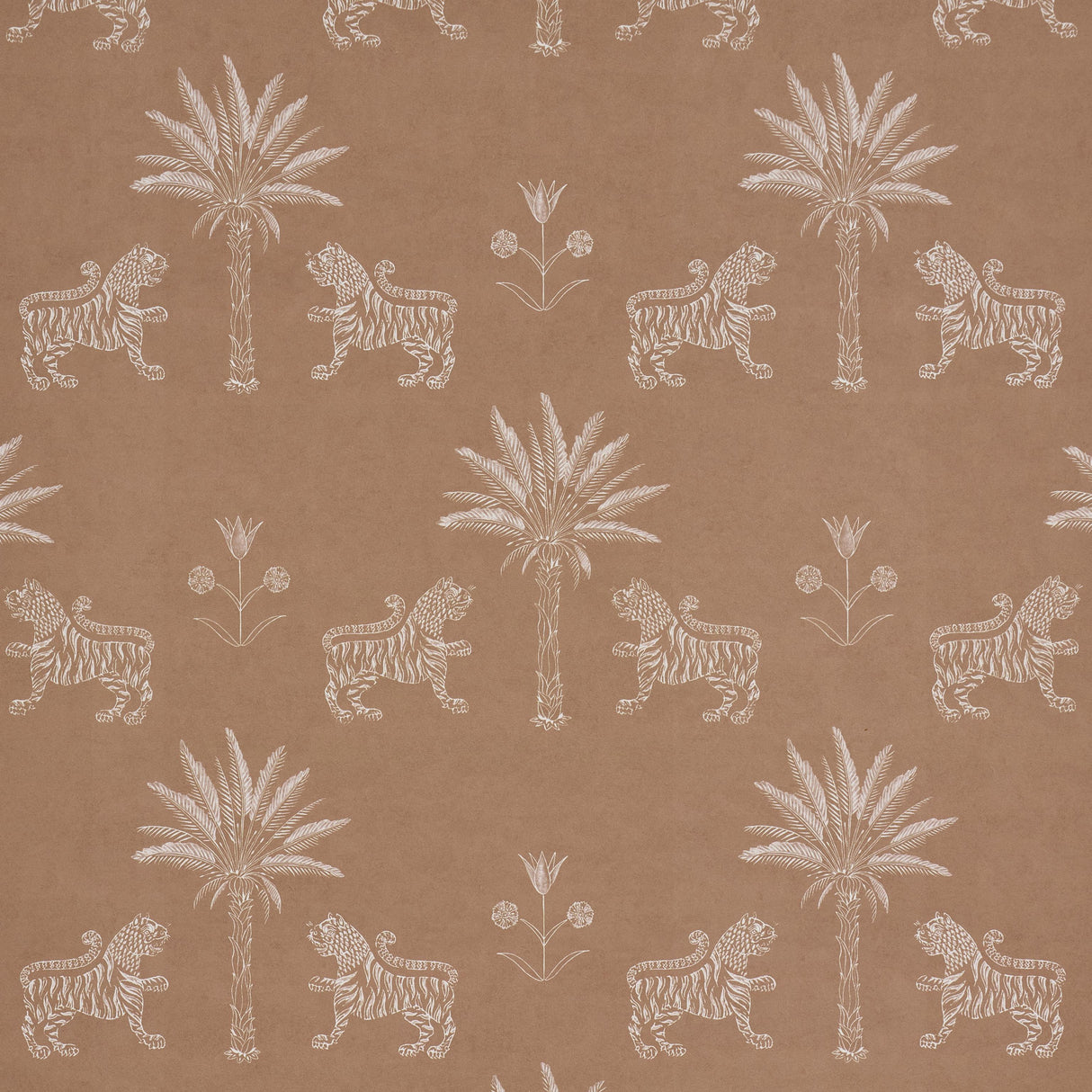 Schumacher Tiger Palm Silhouette Mediterrean Spice Wallpaper