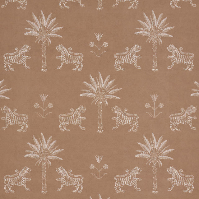 Schumacher Tiger Palm Silhouette Mediterrean Spice Wallpaper