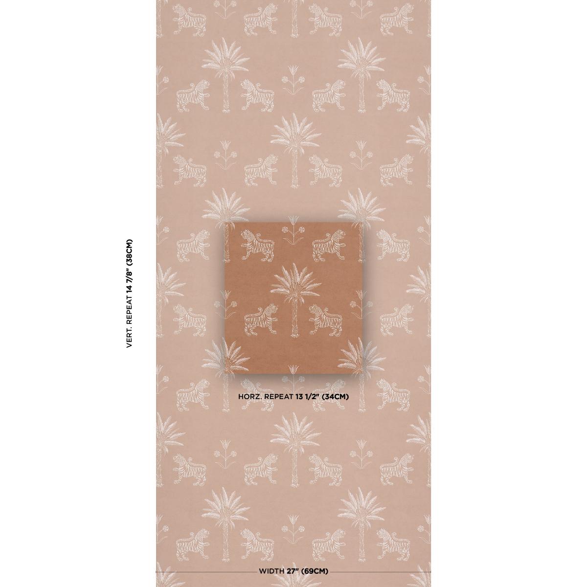 Schumacher Tiger Palm Silhouette Mediterranean Spice Wallpaper