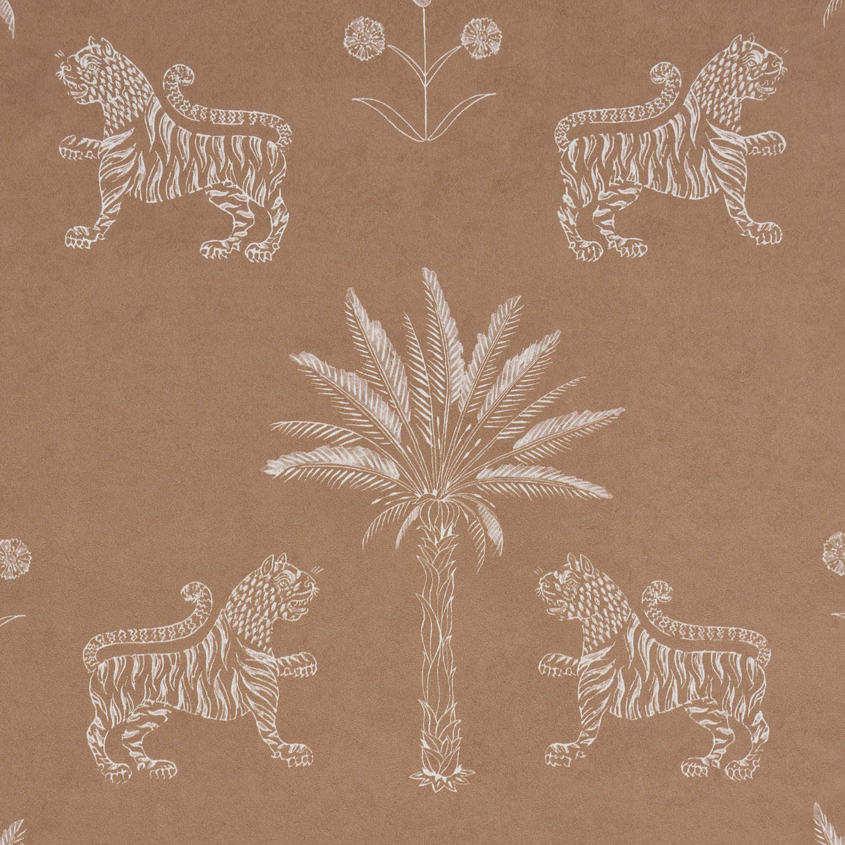 Schumacher Tiger Palm Silhouette Mediterranean Spice Wallpaper