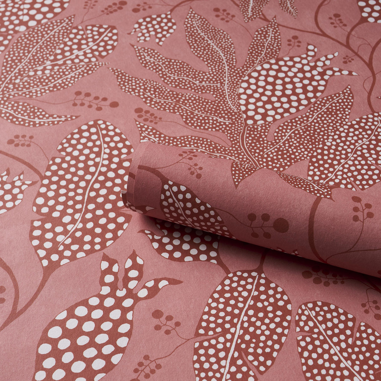 Schumacher Polka Dot Jungle Raspberry Wallpaper