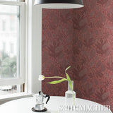 Schumacher Polka Dot Jungle Raspberry Wallpaper