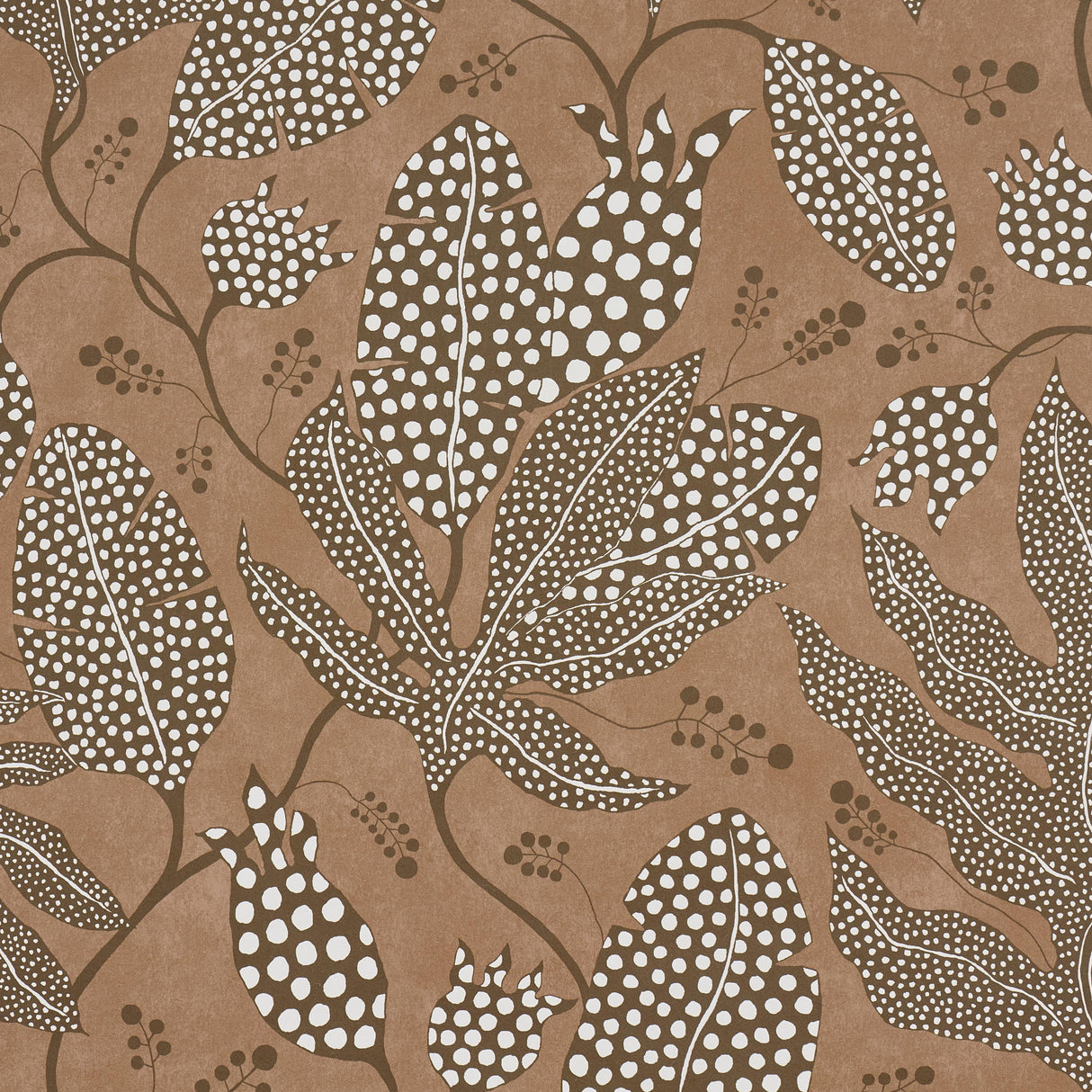 Schumacher Polka Dot Jungle Teracotta Wallpaper