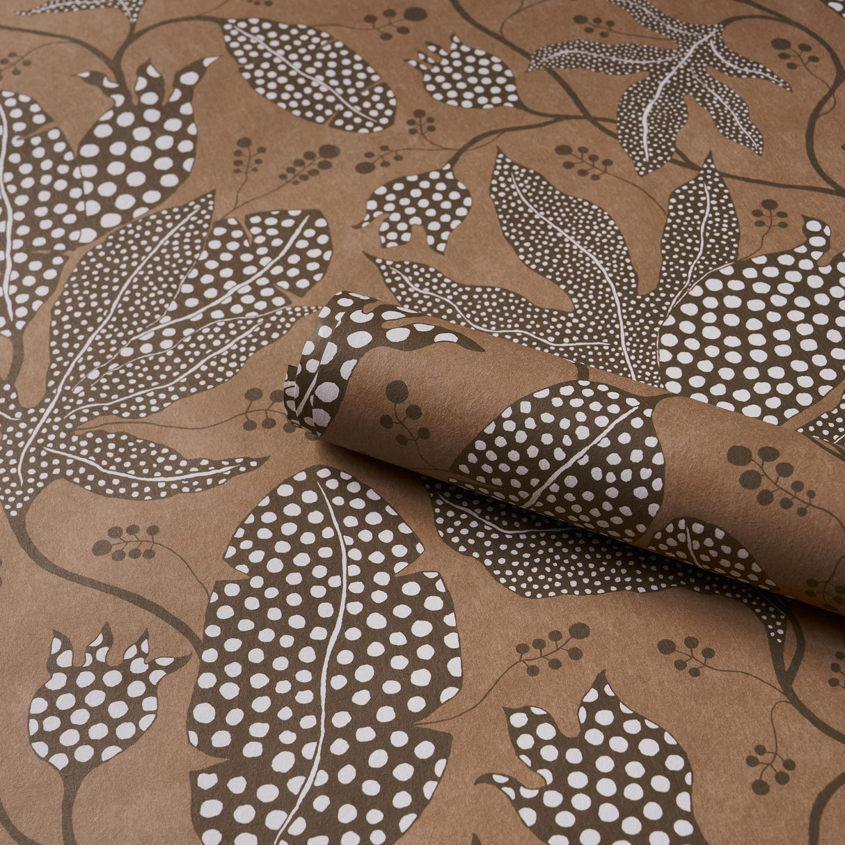 Schumacher Polka Dot Jungle Teracotta Wallpaper