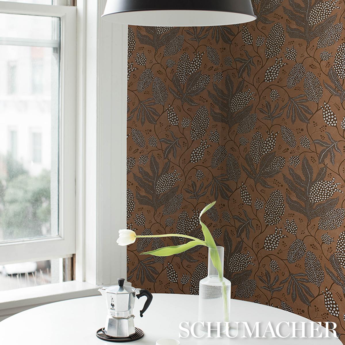 Schumacher Polka Dot Jungle Teracotta Wallpaper