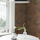 Schumacher Polka Dot Jungle Teracotta Wallpaper