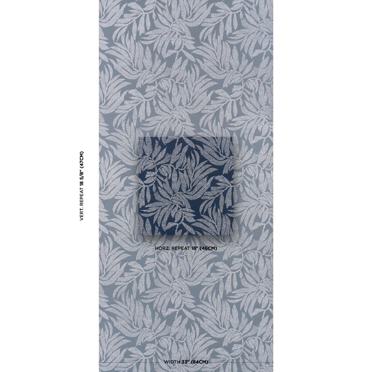 Schumacher Tayrona Palm Mosaic Sisal Pacific Ocean Hues Wallpaper