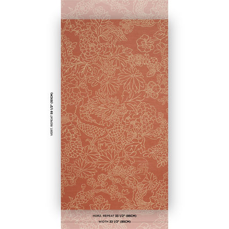 Schumacher Chiang Mai Dragon Silhouette Raffia Terracotta Wallpaper