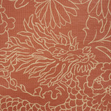 Schumacher Chiang Mai Dragon Silhouette Raffia Terracotta Wallpaper