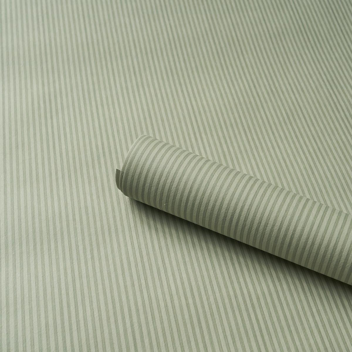 Schumacher Edwin Stripe Narrow Sage Wallpaper