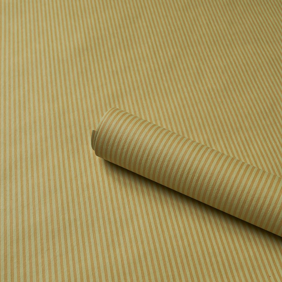 Schumacher Edwin Stripe Narrow Lemon Sage Wallpaper