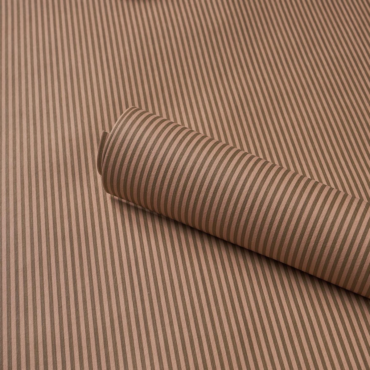Schumacher Edwin Stripe Narrow Chestnut Rose Wallpaper