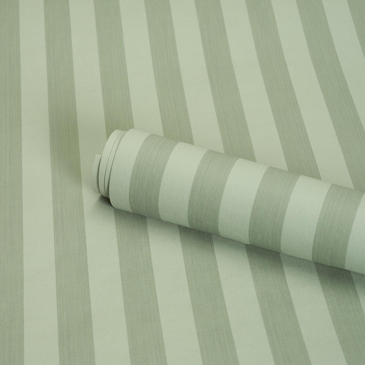 Schumacher Edwin Stripe Medium Sage Wallpaper
