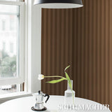 Schumacher Edwin Stripe Medium Terracotta Wallpaper