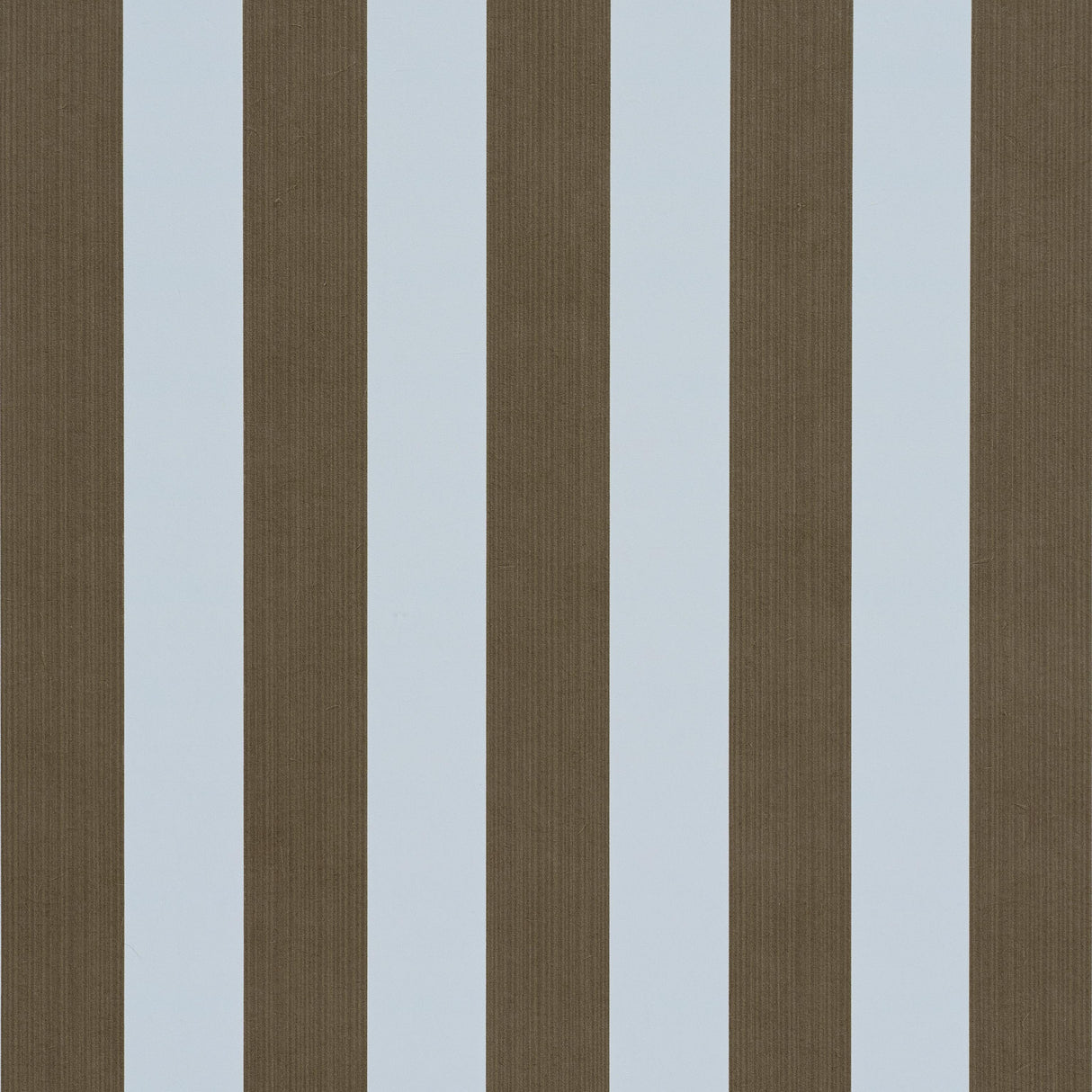 Schumacher Edwin Stripe Medium Brown & Sky Wallpaper