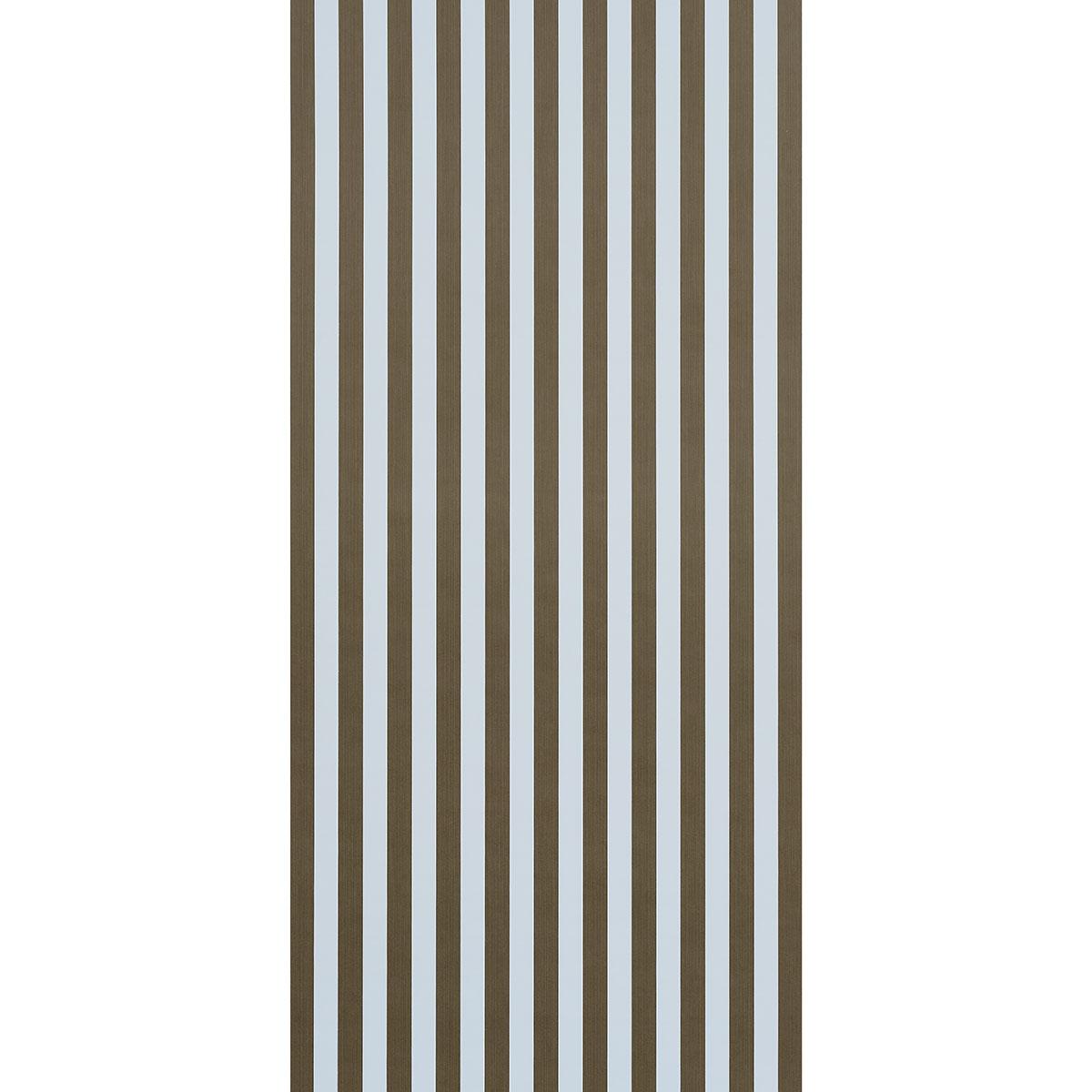 Schumacher Edwin Stripe Medium Brown & Sky Wallpaper