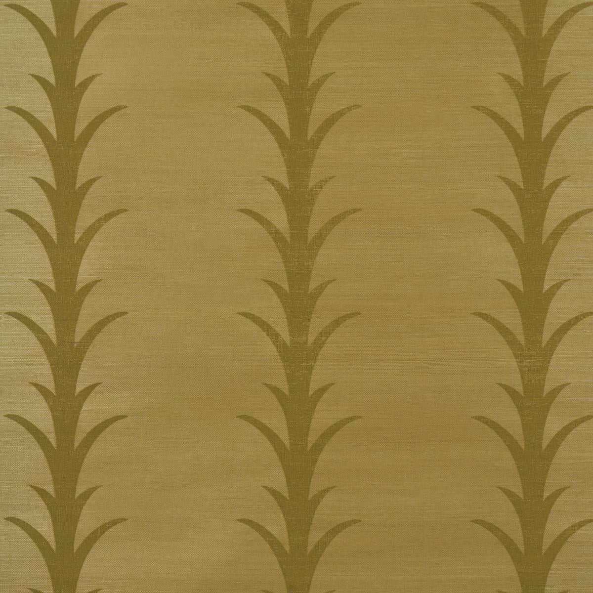Schumacher Acanthus Stripe Sisal Celery Wallpaper
