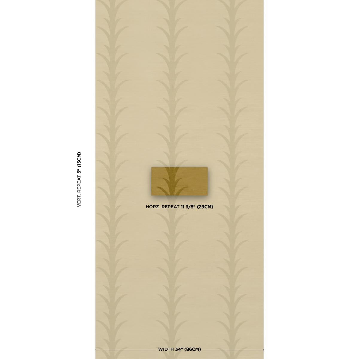 Schumacher Acanthus Stripe Sisal Celery Wallpaper