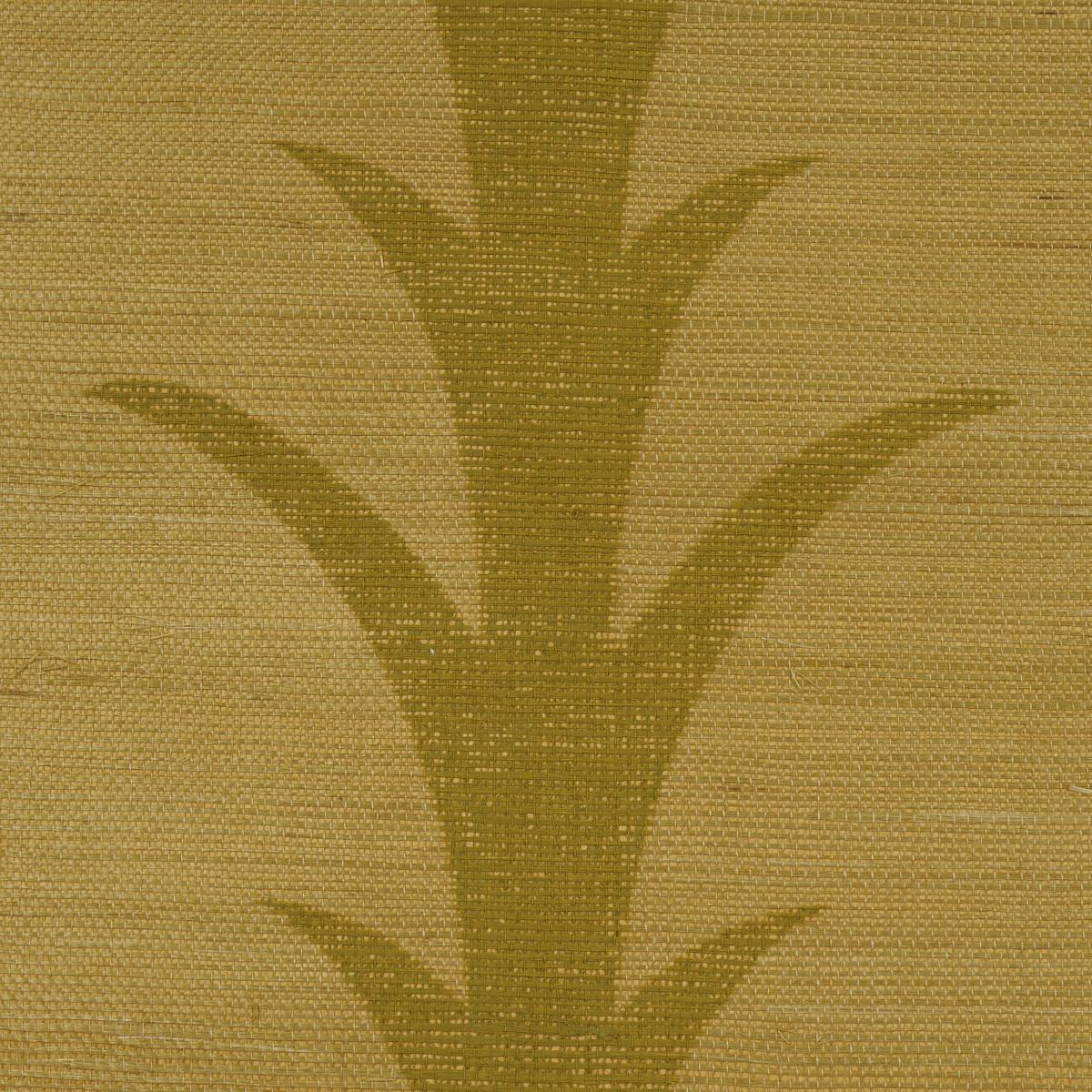 Schumacher Acanthus Stripe Sisal Celery Wallpaper