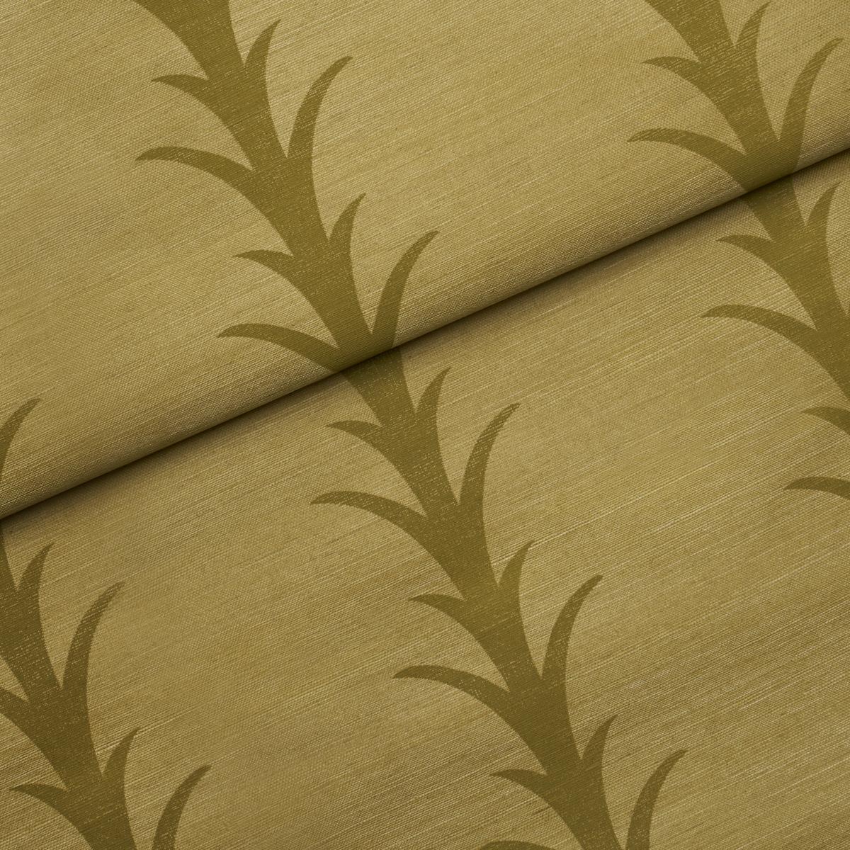 Schumacher Acanthus Stripe Sisal Celery Wallpaper