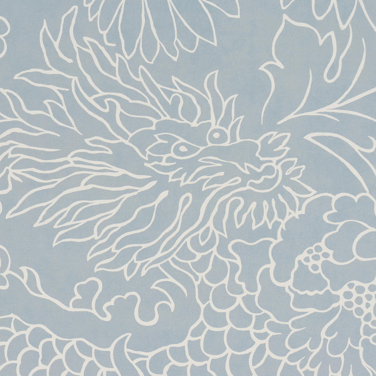 Schumacher Chiang Mai Dragon Silhouette Ciel De Provence Wallpaper