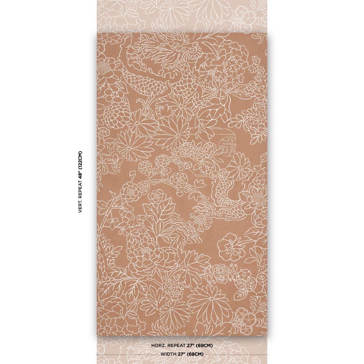 Schumacher Chiang Mai Dragon Silhouette Mediterranean Spice Wallpaper