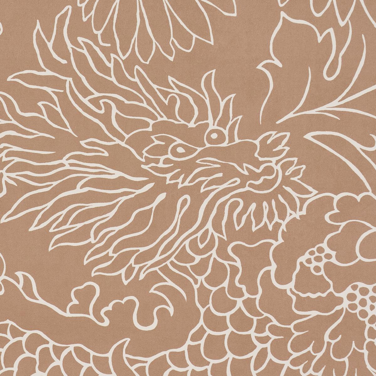 Schumacher Chiang Mai Dragon Silhouette Mediterranean Spice Wallpaper
