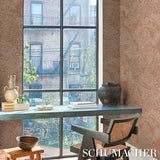 Schumacher Chiang Mai Dragon Silhouette Mediterranean Spice Wallpaper