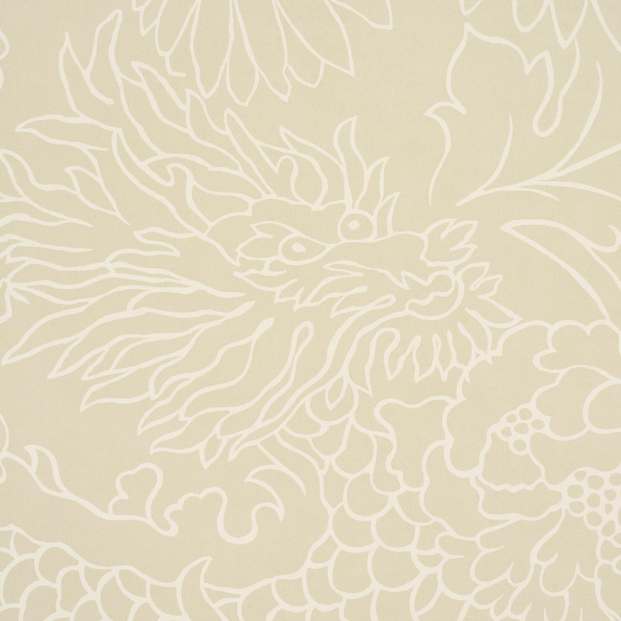 Schumacher Chiang Mai Dragon Silhouette Mistral Sand Wallpaper