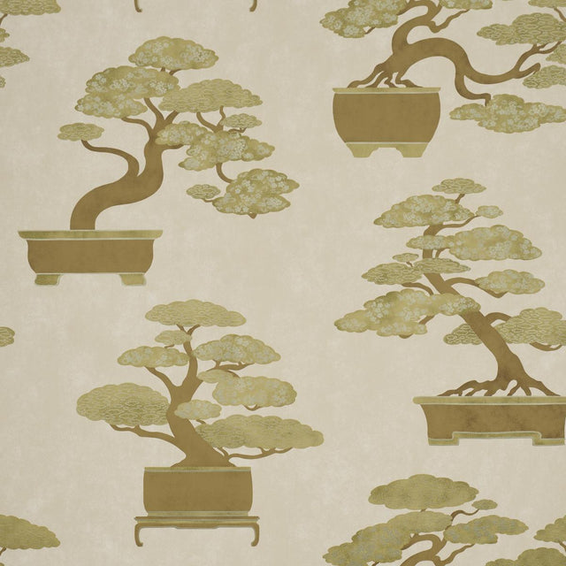 Schumacher Bonsai Tree Neutral Wallpaper