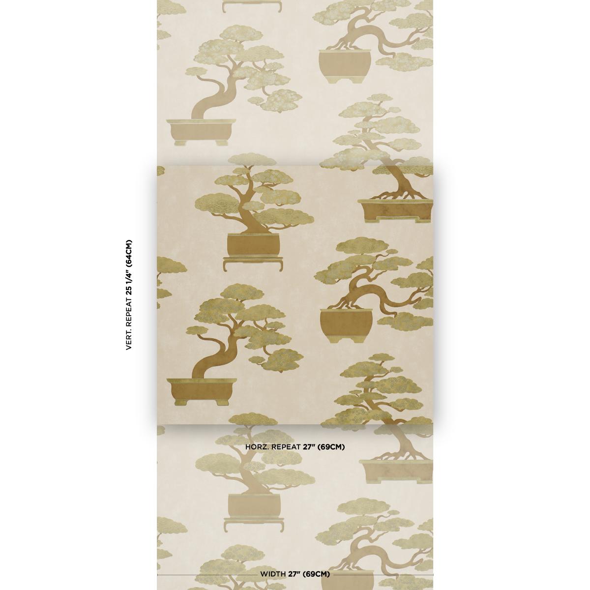 Schumacher Bonsai Tree Neutral Wallpaper