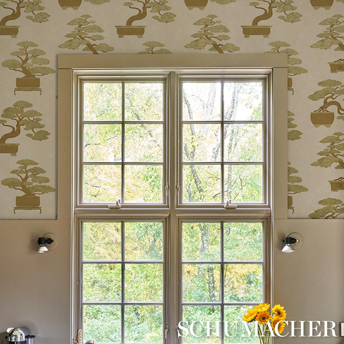 Schumacher Bonsai Tree Neutral Wallpaper
