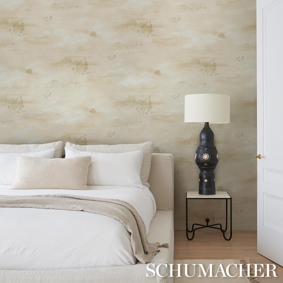 Schumacher Calm Skies Sage Wallpaper