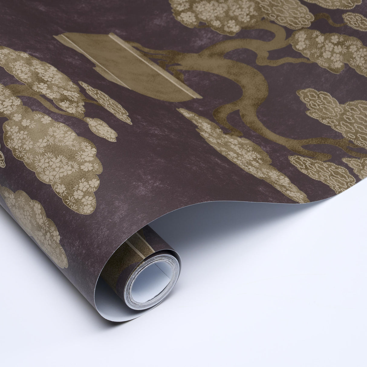 Schumacher Bonsai Tree Aubergine Wallpaper