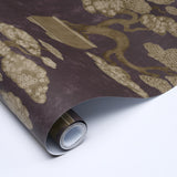 Schumacher Bonsai Tree Aubergine Wallpaper