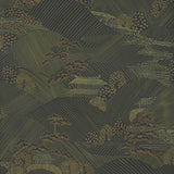 Schumacher Nikko Black Wallpaper