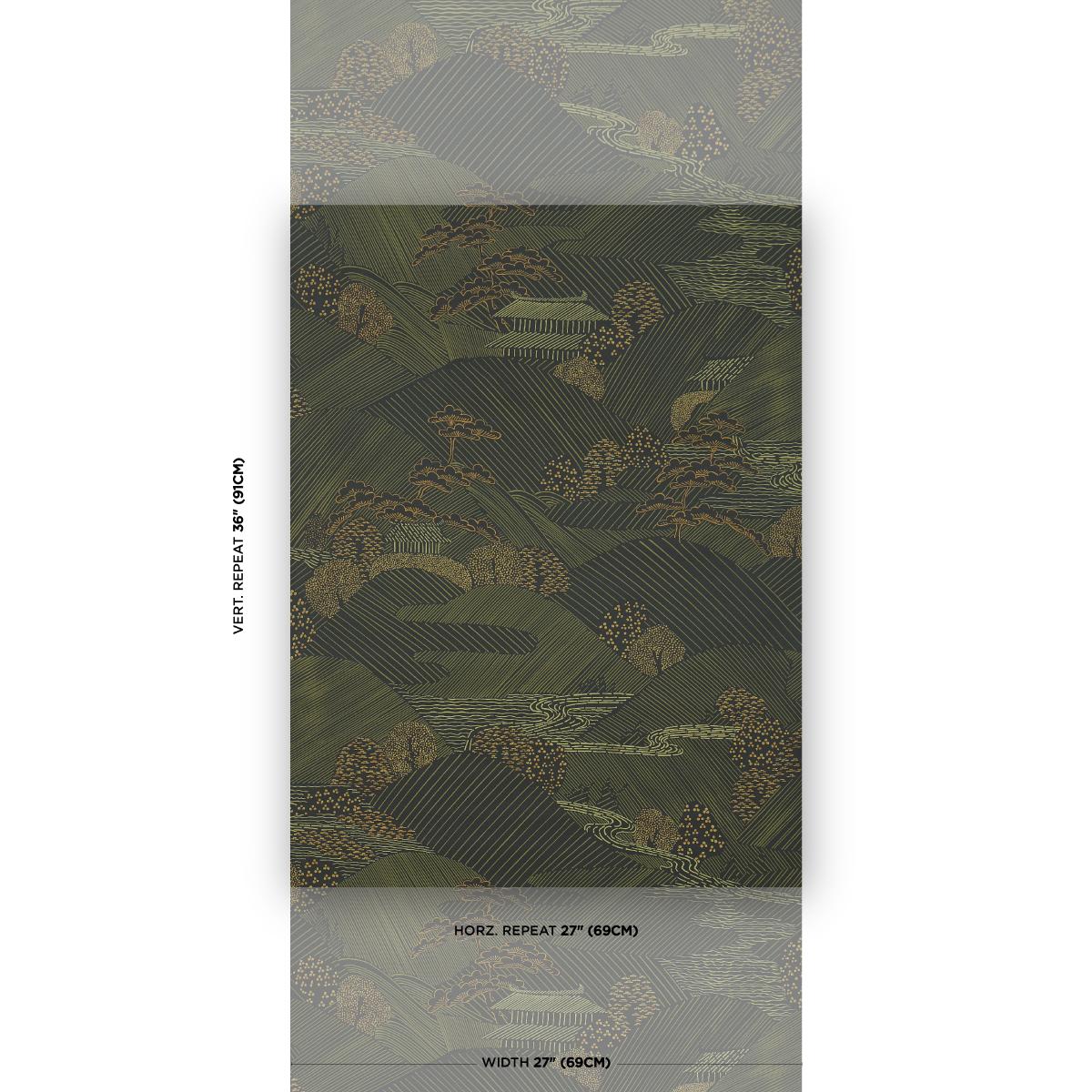 Schumacher Nikko Black Wallpaper