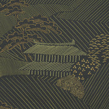 Schumacher Nikko Black Wallpaper