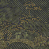 Schumacher Nikko Black Wallpaper